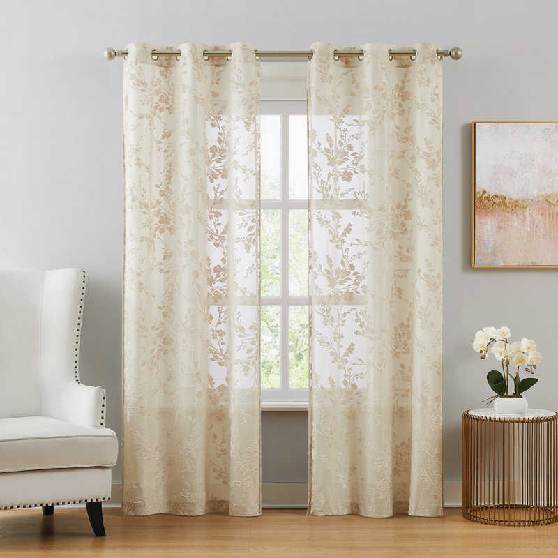 Paire de rideaux semi-transparents Shontel, L 37 po x L 96 po