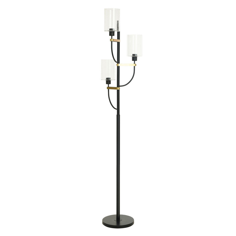 Blass - Steel Floor Lamp - Clear Glass Shade