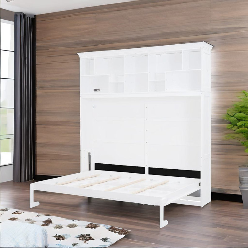 Denzer Queen Size Murphy Bed, White