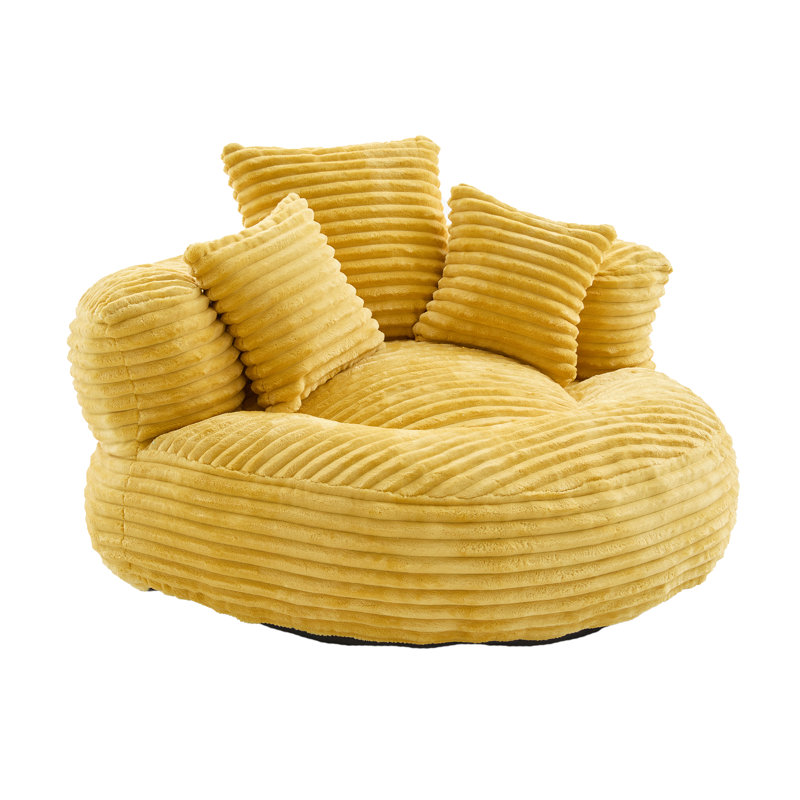 Corduroy Bean Bag Chair, Dark Gray