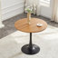 Table de salle à manger ronde Mid-Century moderne, compacte et élégante pour les petits espaces avec plateau en panneau de fibres à densité moyenne durable et base en métal-1764863124-1764863131-1768453304