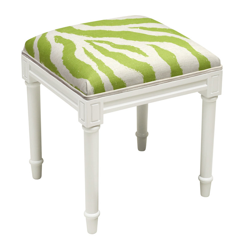Tabouret de coiffeuse en bois massif Ahloni, Vert
