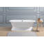 Baignoire de trempage autoportante en fonte 60 "avec plateau en bambou 60" Streamline-84363377
