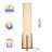 48" Tall Led Floor Lamp With Wood Frame, Fabric Floor Lamp Modern Design For Bedroom, Decorative Tower Shade Lamp For Living Rooms & Offices