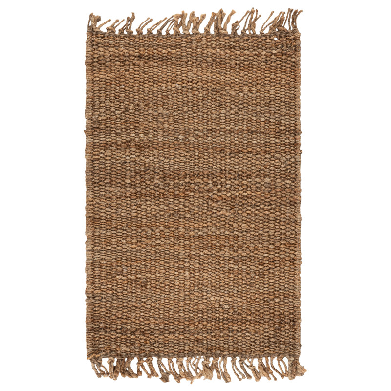 Elderton Natural Fiber Hand Woven Jute Solid Color Rug, Rectangle 2' x 3'