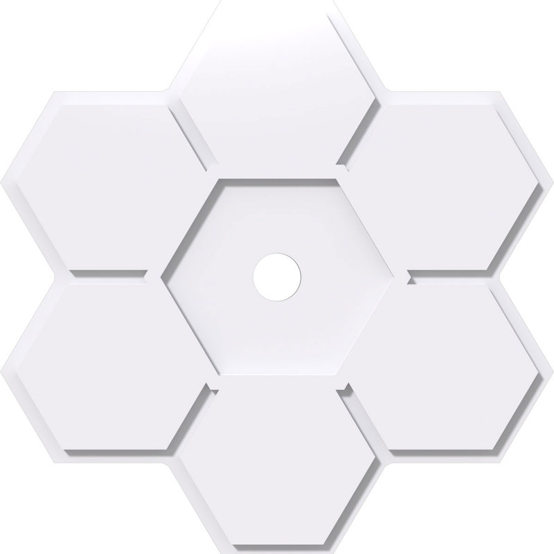 Médaillon de plafond contemporain en PVC de qualité architecturale 38 po x P 6 po x P 13 1/4 po x P 1 po