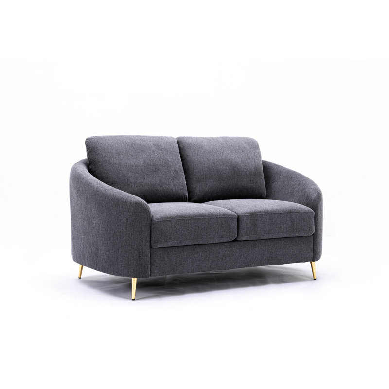 Lin chic gris avec coussin de dossier lâche et pieds élégants et durables invitant à s'asseoir