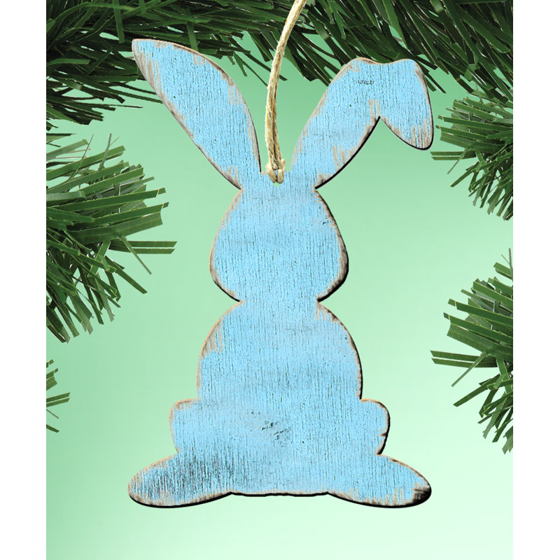 Aimants en bois rustique en forme de lapin, Aimant