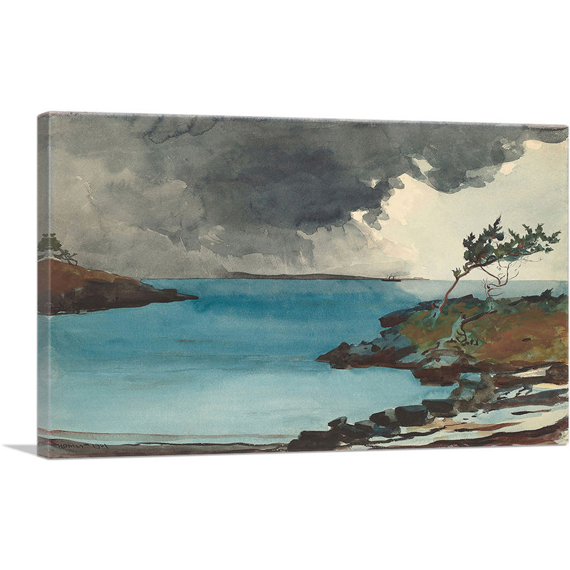«The Coming Storm» par Winslow Homer, reproduction d'art sur toile tendue, H 12 po x l 18 po x P 0,75 po