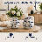 Splat Collection 11" Squat Teardrop Ceramic Decorative Table Vase, White & Marine Blue