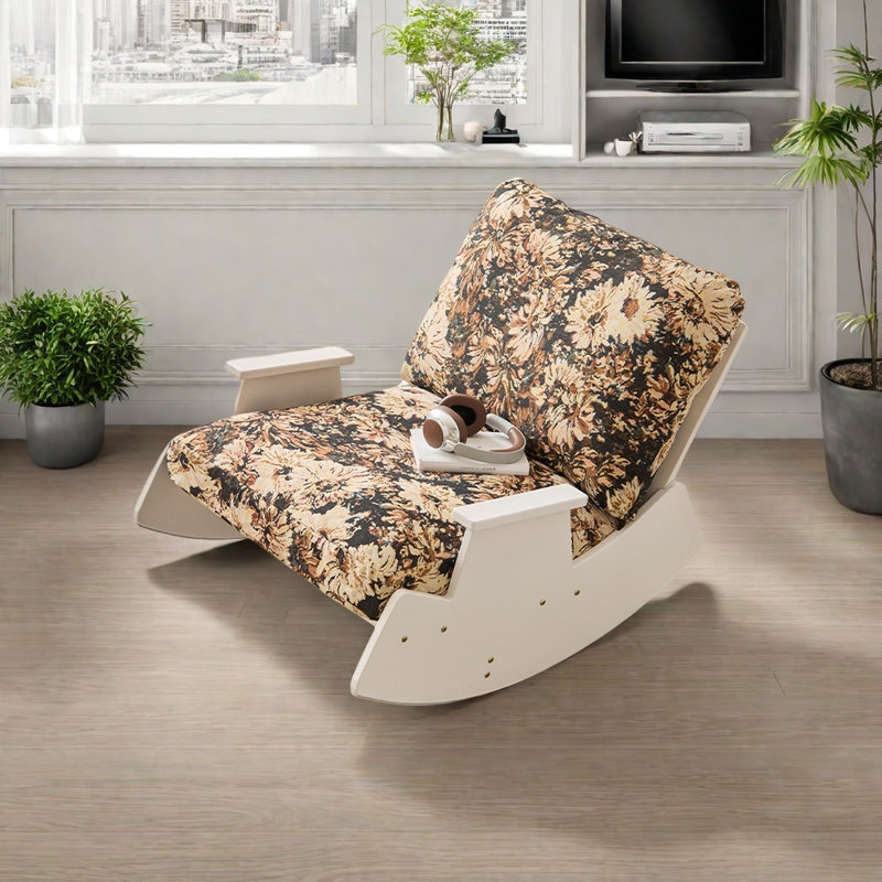 Chaise berçante confortable, Blanc