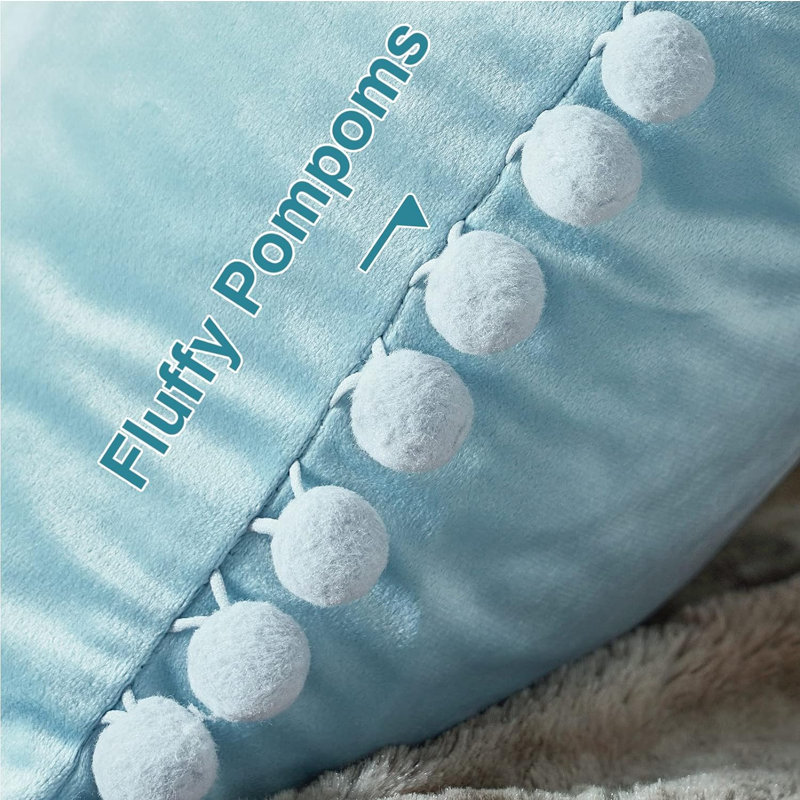 Housse de coussin en velours , Bleu
