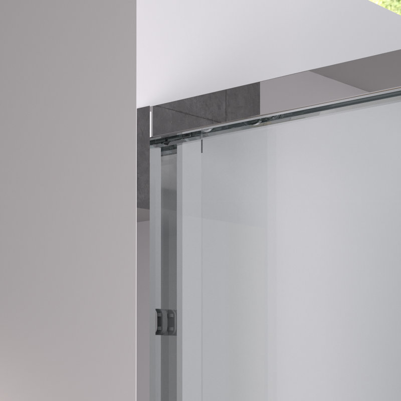 Double Sliding Bathtub Screen With 1/4"  6Mm  Tempered Glass, Finished, Adjustable Width, And Corrosion - Handle For Bathroom Finished Glass Screen, 56 60"X58", Aluminum Frame, Safe Attractive