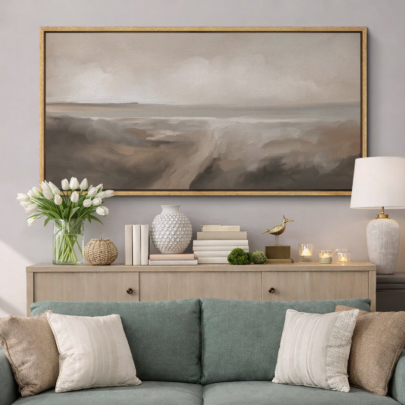 Green Tunes, art abstrait de paysage brun, photos murales neutres en sourdine, impression numérique sur toile giclée sur toile