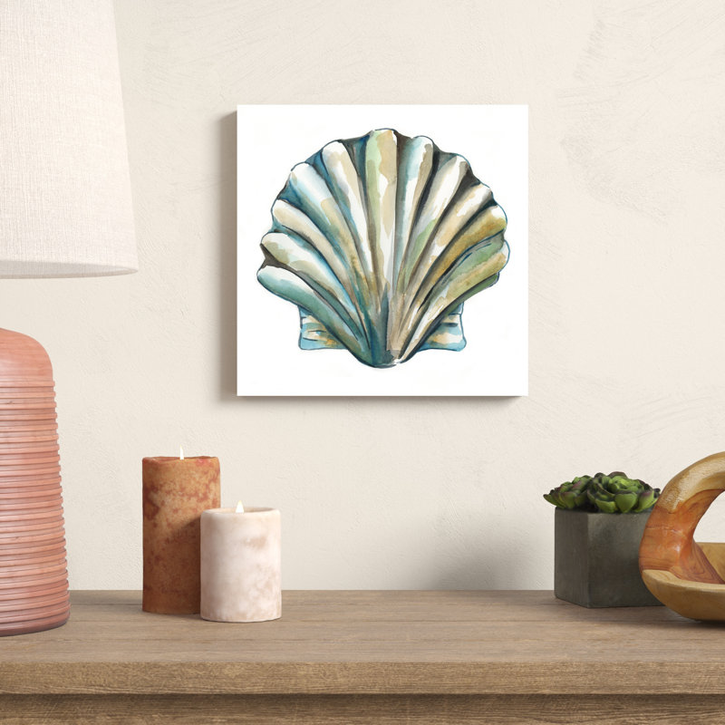 «Aquarelle Shells VI», peinture sur toile, H 12 po x l 12 po