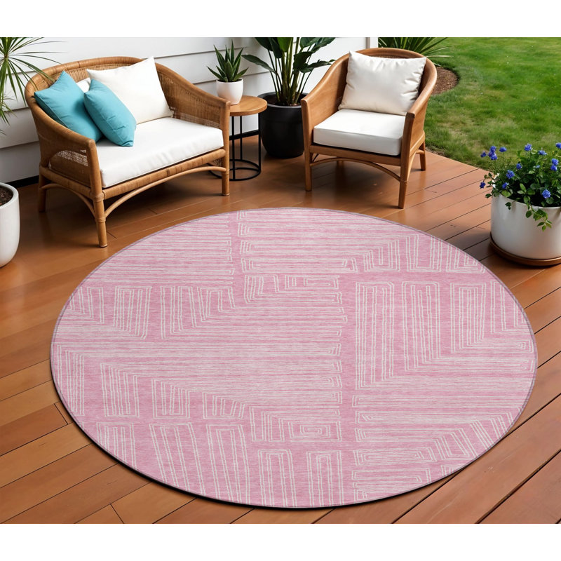 Tapis intérieur lavable rond 8 po