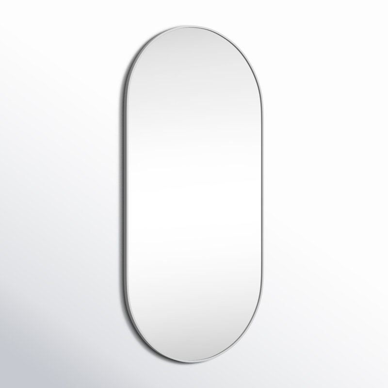 Miroir mural Elington, Argent, 48 po x 24 po 