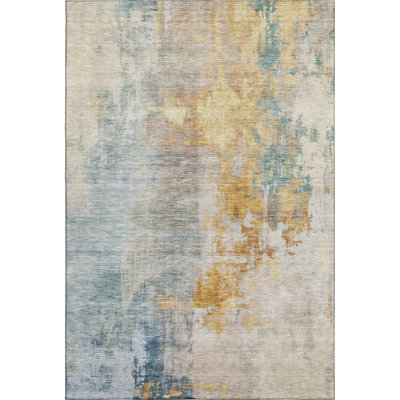 Premium Machine Washable Gurubaksh AMF1160 Abstract Rug