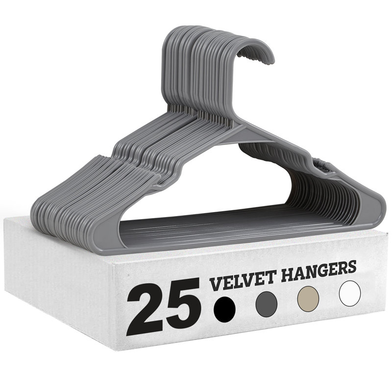 Cintre standard en plastique antidérapant Malieya, Gris
