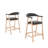 Contemporary Upholstered Bar Stool With Wood Legs And Curved Back-1980925667
