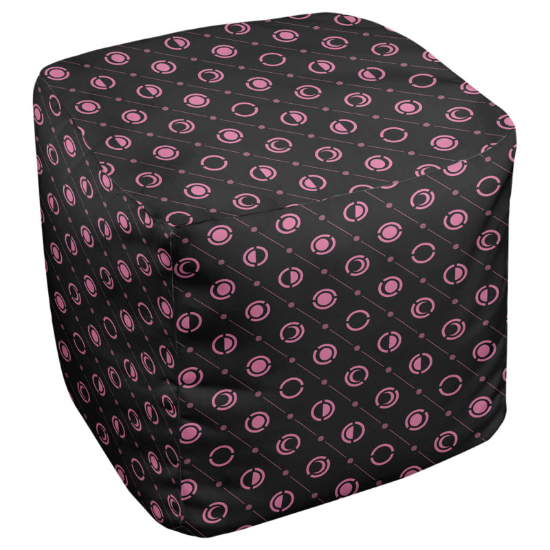 Repose-pieds à cubes à deux phases de couleur lune, Noir / rose