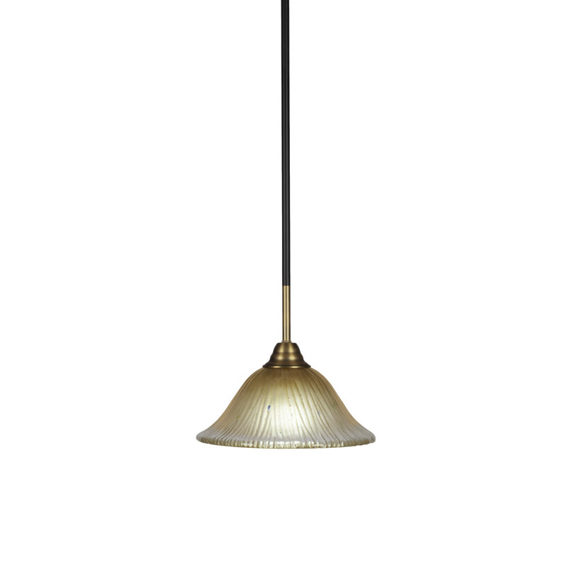 Luminaire suspendu avec tige en verre 10 po Achen, Ambre