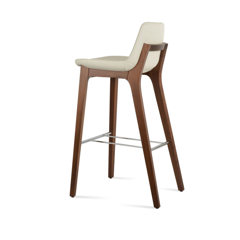 Pera HB Wood Bar & Counter Stool, Cream PPM, Counter Stool (24” Seat Height)