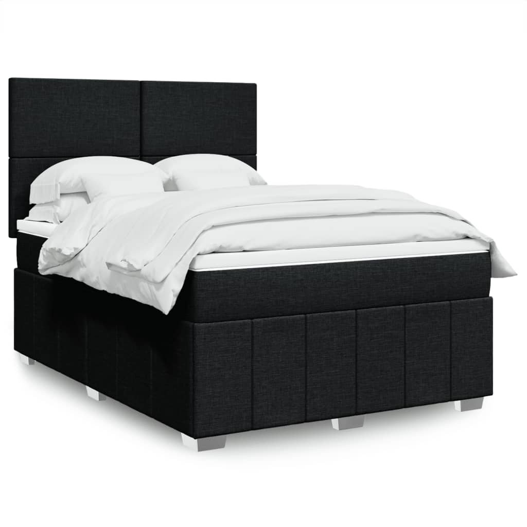 Vidaxl Boxspringbett mit Matratze Schwarz 200x200 cm Samt