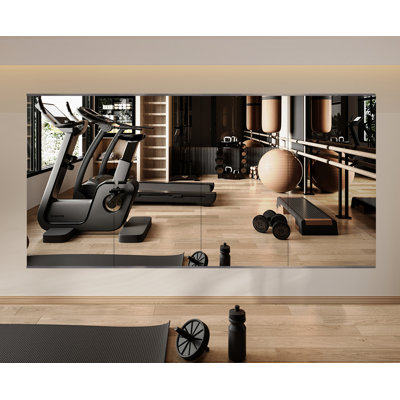 Miroir Home Gym, 48 po x 24 po - 4 pièces, miroir de studio de danse, miroir pleine grandeur en verre trempé (ensemble de 4)