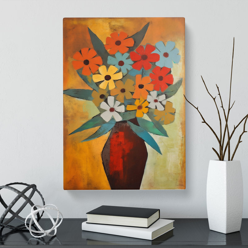 Nedlands Flowers Mid Century Vol.7 - Wrapped Canvas Print, 50cm H x 35cm W x 3cm D