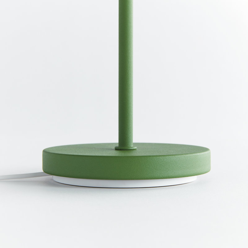 Lampe de table à abat-jour à DEL en métal sans fil 14 po Lumos, Vert, H 14 po x l 6 po x P 6 po