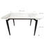 Table en pierre brillante avec pieds noirs, table en pierre frittée, table de salle à manger pour 6 à 8 personnes