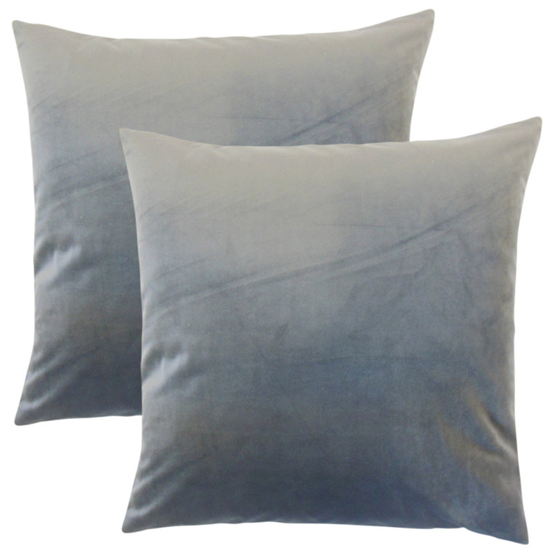 Theriault Solid Cotton Throw Pillow, Steel
