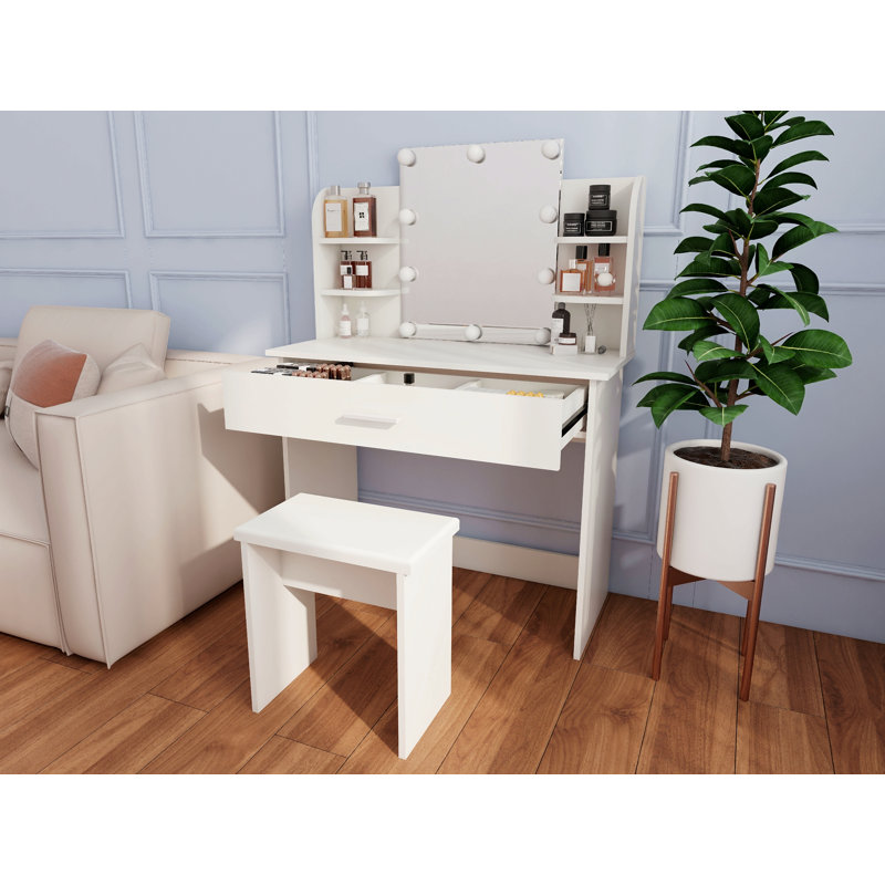 One Drawer Dresser Table, Makeup Vanities For Bedroom