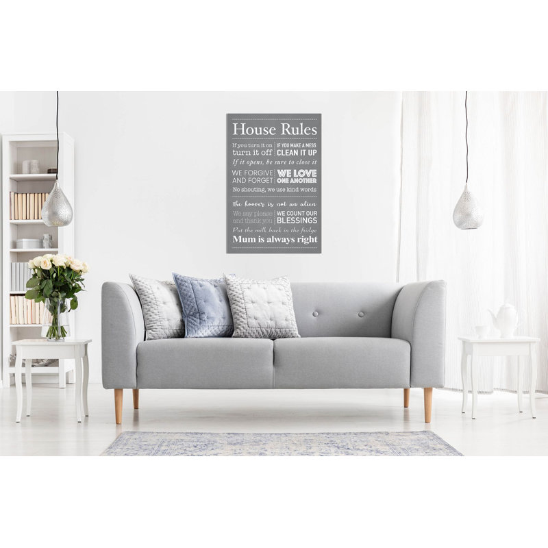 House Rules - Wrapped Canvas Print, 31cm H x 20cm W