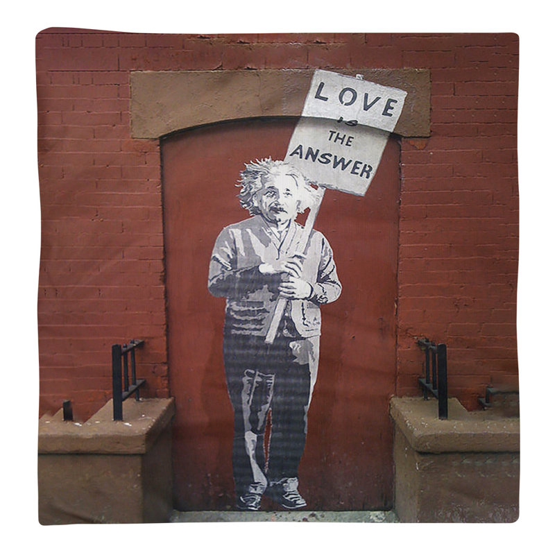 Serviette de table Love is the Answer, 10 po x 10 po, Polyester sergé