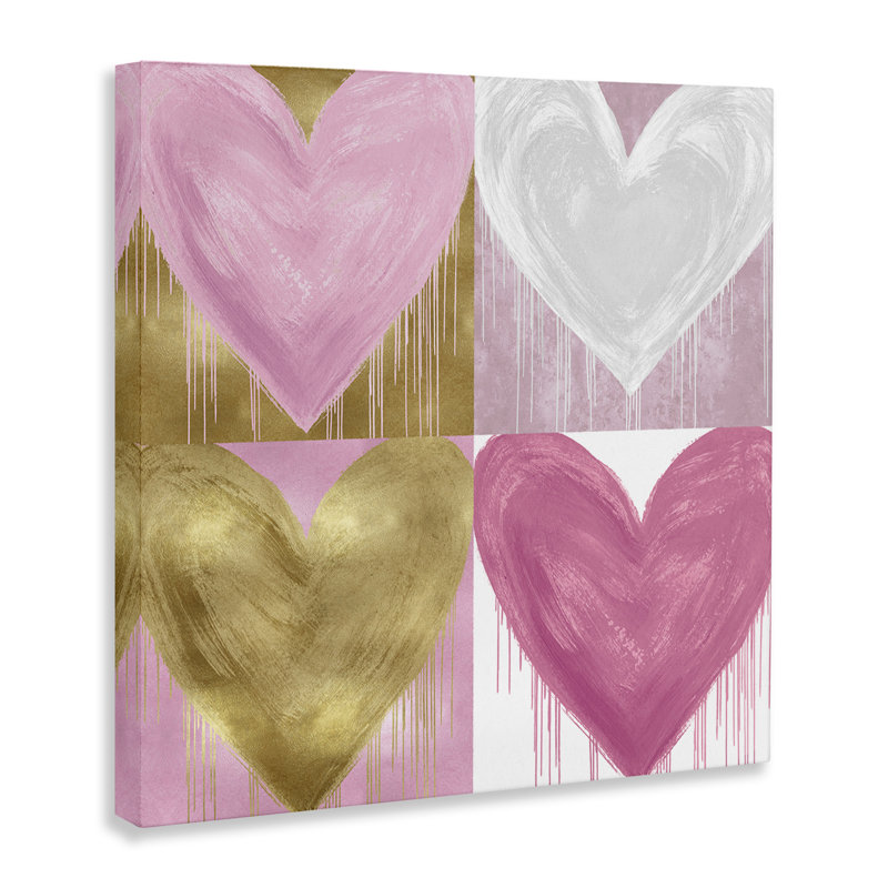 «Glam Hearts» par Lindsay Rodgers - reproduction d'art, H 30 po x l 30 po