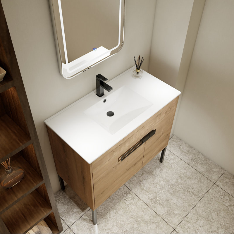 Meuble-lavabo sur pied 36 po avec lavabo et rangement réglable, 36"