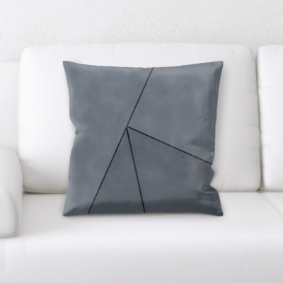 Geometric Microsuede Reversible Throw Pillow