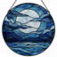 Panneau de vitrail 12 "H Moon Waves-1956554405