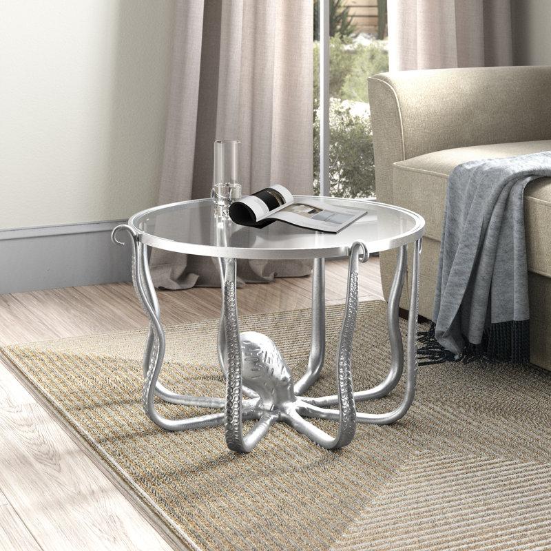 Table basse Peyton Figurine, Transparent, Or