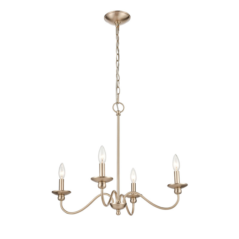 Lampe 4 lumières 24,13 po Delvona Lustre, Or moderne