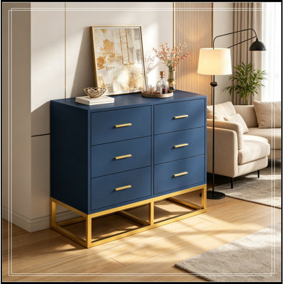 Accent chests with 6 drawers and Metal Legs