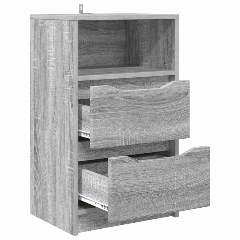 40cm W Manufactured Wood Bedside Table, Grey Sonoma