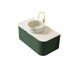 Meuble-lavabo suspendu de 91 cm avec tiroir de rangement et lavabo rond blanc mat-651401073-651401084