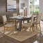 Cipolla 72" Wood Finish Rectangular Dining Set - 7-Piece, Dining Table, Beige Fabric Arm Chairs And Side Chairs-106895647