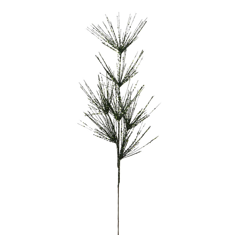  Glitter Firework Christmas Spray – 74 cm Decorative Stem for Wreaths & Garlands, Sage Green