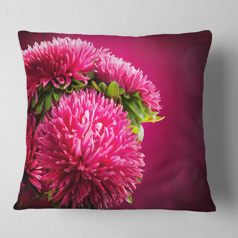 Coussin flowerswork fleur d’une marche arrière, 18 po x 18 po, Coussin décoratif