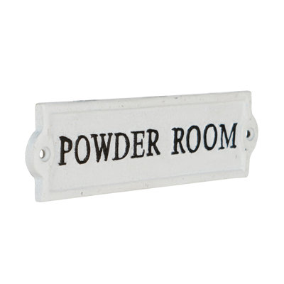 Cast Iron Powder Room Door Sign