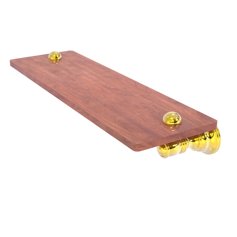 Freyja Ironwood Bracket Shelf, 2.4" H x 16" W x 5.54" D, Polished Brass